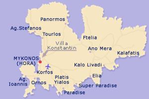 Mykonos map
